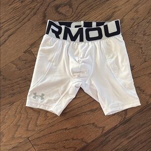 Under Armour White and Black Athletic Shorts